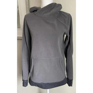 Lululemon Runaway Fleece Pullover Hood Gray Herringbone Size 4